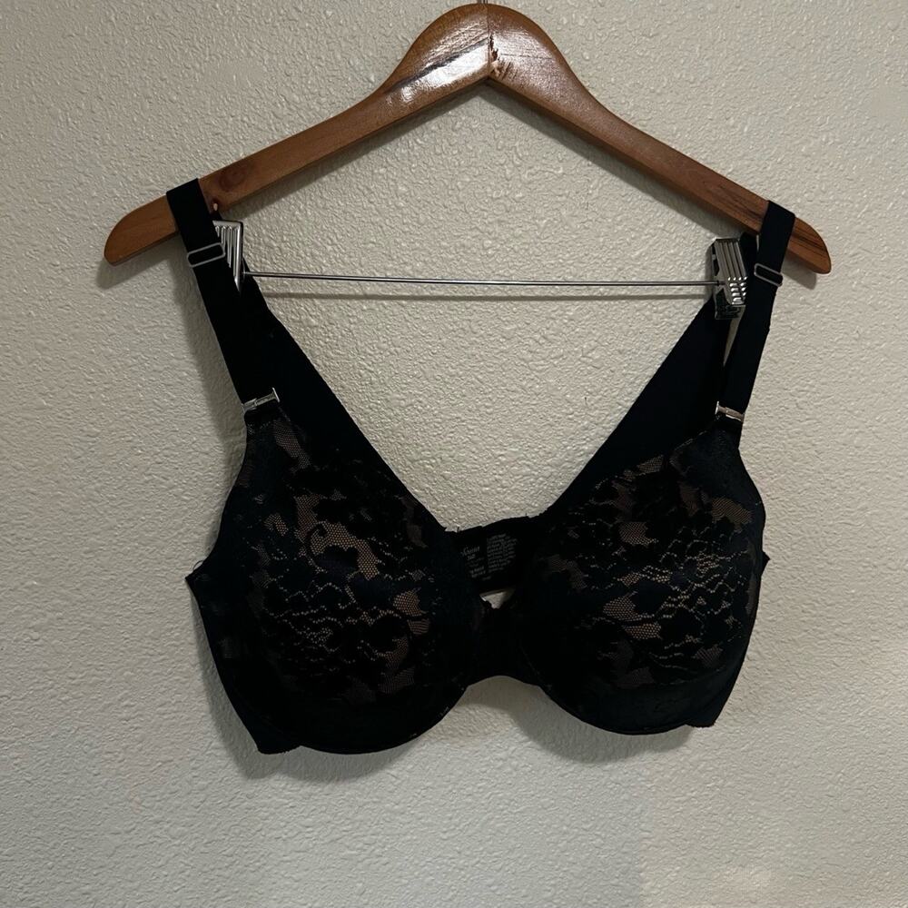 Soma 041501 Bra 36D Black Vanishing Back Full Coverage Lace Underwire